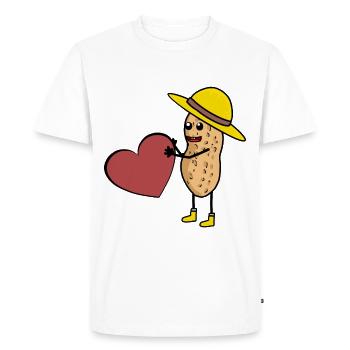 Cacahuète Rêve Homme Homme Homme Unique Coeur - T-shirt Premium bio Homme - blanc - Devant - Nico (187cm)