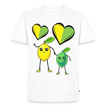 Citron, Citron, Fruits, Fruits, Fruits, Citron - T-shirt Premium bio Homme - blanc - Devant - Nico (187cm)
