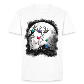 Cerf Cerf Nature Forêt Habitant de la forêt Cerf Insecte - T-shirt Premium bio Homme - blanc - Devant - Nico (187cm)