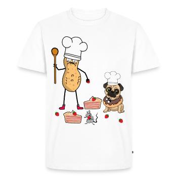 Peanut Baking Pets Dog Pastry Baker Nut - Men's Premium Organic T-Shirt - white - Front - Nico (187cm)
