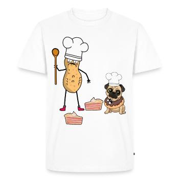 Peanut Birthday Birthday Greetings Cake Baking - Men's Premium Organic T-Shirt - white - Front - Nico (187cm)