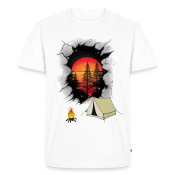 Nature Holiday Holiday Tent Camping Nature Lovers - Men's Premium Organic T-Shirt - white - Front - Nico (187cm)