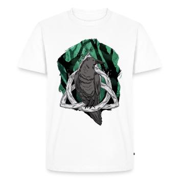 Forest Raven Raven Crow Crow Mystical Bird - Men's Premium Organic T-Shirt - white - Front - Nico (187cm)