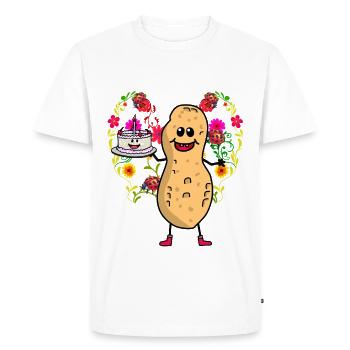 Peanut Peanuts Birthday - Men's Premium Organic T-Shirt - white - Front - Nico (187cm)
