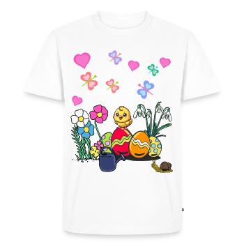Easter Chick Easter Eggs Kids Child - Men's Premium Organic T-Shirt - white - Front - Nico (187cm)