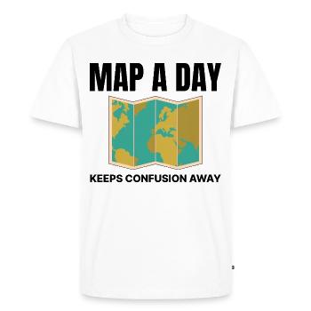 World Map GIS Cartography Earth Geography - Men's Premium Organic T-Shirt - white - Front - Nico (187cm)