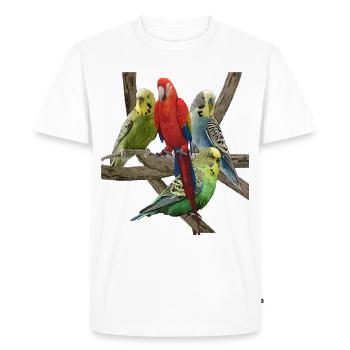 Budgerigar - Men's Premium Organic T-Shirt - white - Front - Nico (187cm)