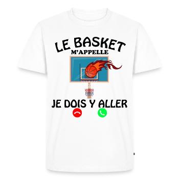 Basket m'appelle Humour Basketteur Homme Et Enfant - T-shirt Premium bio Homme - blanc - Devant - Nico (187cm)