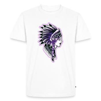 Face old-school Indian profile - Men's Premium Organic T-Shirt - white - Front - Nico (187cm)