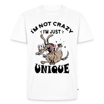 I'm not crazy I'm just unique, Weird dog - Men's Premium Organic T-Shirt - white - Front - Nico (187cm)