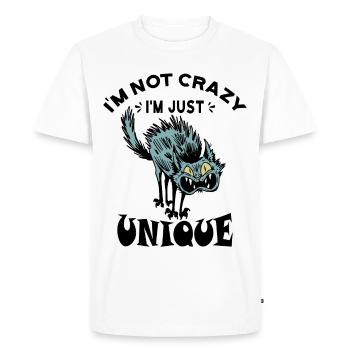Je ne suis pas fou, je suis juste unique - T-shirt Premium bio Homme - blanc - Devant - Nico (187cm)