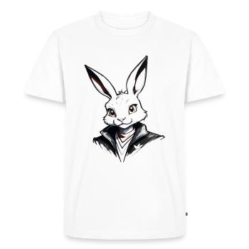 Bunny Chic: Cute Elegance - Men's Premium Organic T-Shirt - white - Front - Nico (187cm)