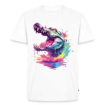 Alligator crocodile caïman reptile prédateur animal - T-shirt Premium bio Homme - blanc - Devant - Nico (187cm)