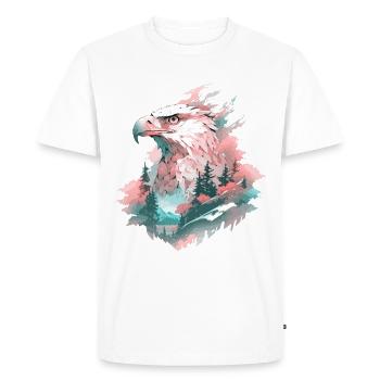 Eagle Head, Nature, Nature sauvage, Forêt, Arbres, Montagnes - T-shirt Premium bio Homme - blanc - Devant - Nico (187cm)
