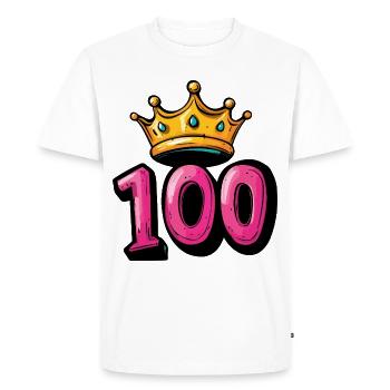 100 Number Crown - Men's Premium Organic T-Shirt - white - Front - Nico (187cm)