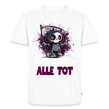 All's Dead – Black Grim Reaper Humor - Men's Premium Organic T-Shirt - white - Front - Nico (187cm)