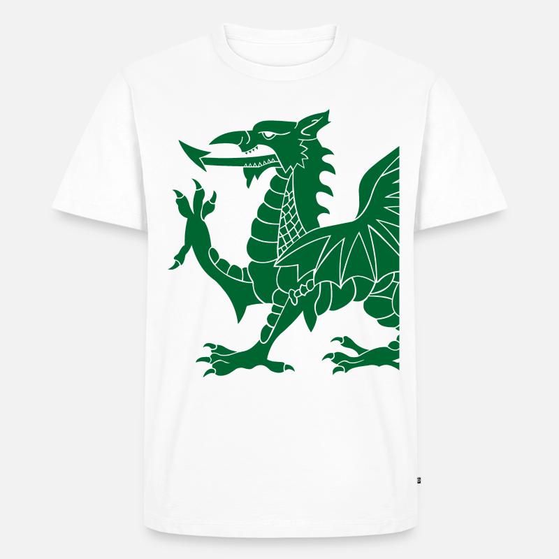 Walisischer Drache - Männer Premium Bio T-Shirt - Weiß