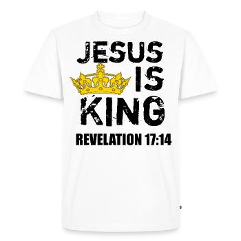 Jésus est Roi (Couronne) - Foi Chrétienne Jésus4m3 - T-shirt Premium bio Homme - blanc - Devant - Nico (187cm)