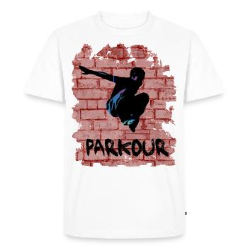 Parkour - T-shirt Premium bio Homme - blanc - Devant - Nico (187cm)