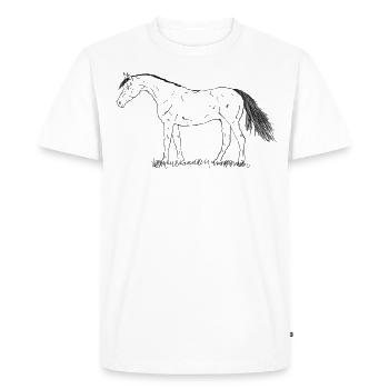 Cheval - T-shirt Premium bio Homme - blanc - Devant - Nico (187cm)