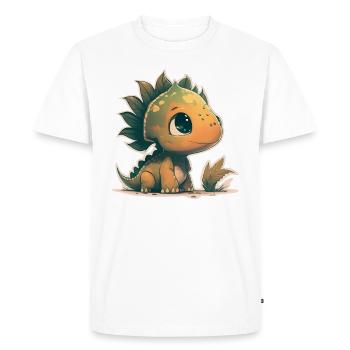 Petit mais courageux bébé Dino - T-shirt Premium bio Homme - blanc - Devant - Nico (187cm)