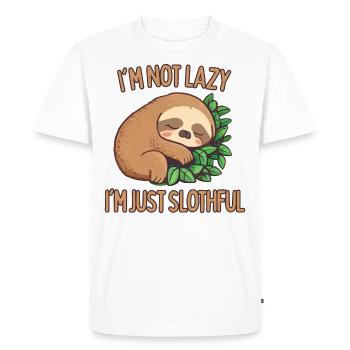 I Am Not Lazy, I Am Just Slothful - Men's Premium Organic T-Shirt - white - Front - Nico (187cm)