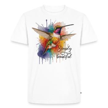 Tout simplement magnifique : le design du colibri - T-shirt Premium bio Homme - blanc - Devant - Nico (187cm)