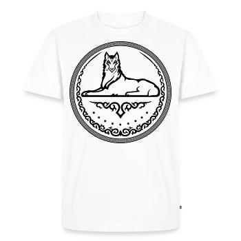 Chechen Coat of Arms - One Color - Men's Premium Organic T-Shirt - white - Front - Nico (187cm)