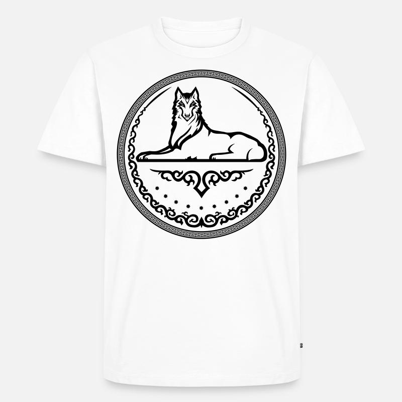 Tschetschenisches Wappen - einfarbig - Männer Premium Bio T-Shirt - Weiß