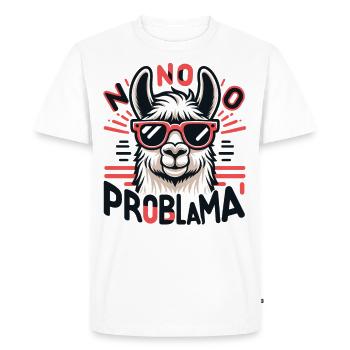 Pas de problème : un lama qui a du style - T-shirt Premium bio Homme - blanc - Devant - Nico (187cm)
