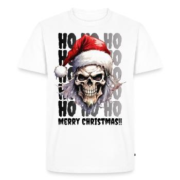 Crâne De Noël Crâne Horreur Effrayant - T-shirt Premium bio Homme - blanc - Devant - Nico (187cm)