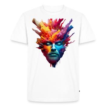 Man with beard and color explosion - Men's Premium Organic T-Shirt - white - Front - Nico (187cm)