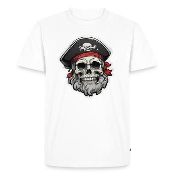 PIRATE 1 - T-shirt Premium bio Homme - blanc - Devant - Nico (187cm)