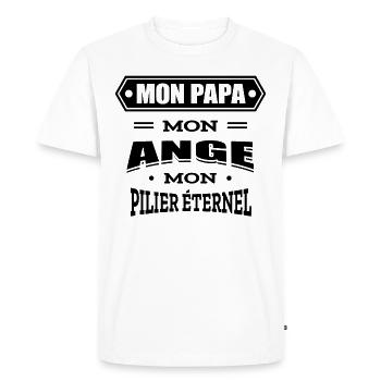 MON PAPA MON ANGE MON PILIER ETERNEL - T-shirt Premium bio Homme - blanc - Devant - Nico (187cm)