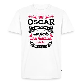 OSCAR UN NOM UNE FIERTÉ AUCUN RIVAL - T-shirt Premium bio Homme - blanc - Devant - Nico (187cm)