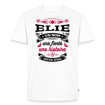 ELIE UN NOM UNE FIERTÉ AUCUN RIVAL - T-shirt Premium bio Homme - blanc - Devant - Nico (187cm)