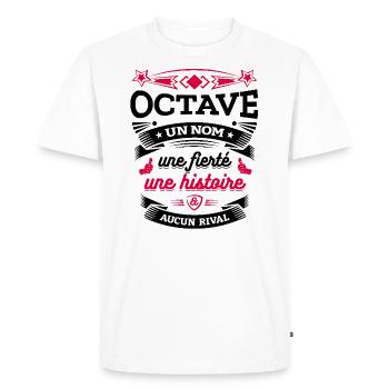 OCTAVE UN NOM UNE FIERTÉ AUCUN RIVAL - T-shirt Premium bio Homme - blanc - Devant - Nico (187cm)