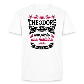 THEODORE UN NOM UNE FIERTÉ AUCUN RIVAL - T-shirt Premium bio Homme - blanc - Devant - Nico (187cm)