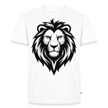 Tchétchénie León - T-shirt Premium bio Homme - blanc - Devant - Nico (187cm)