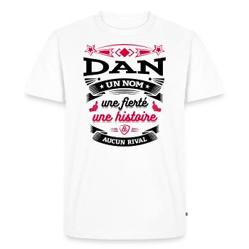 DAN UN NOM UNE FIERTÉ AUCUN RIVAL - T-shirt Premium bio Homme - blanc - Devant - Nico (187cm)