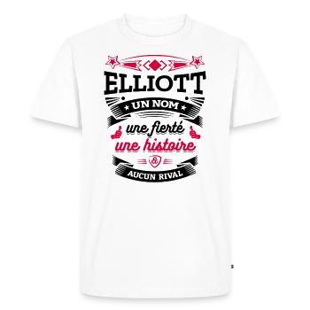 ELLIOTT UN NOM UNE FIERTÉ AUCUN RIVAL - T-shirt Premium bio Homme - blanc - Devant - Nico (187cm)