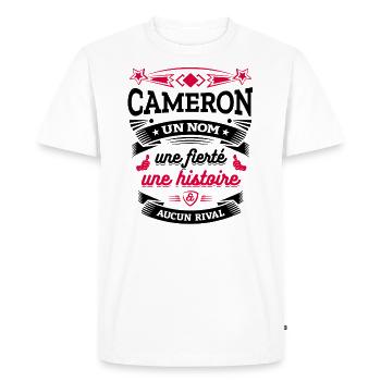 CAMERON UN NOM UNE FIERTÉ AUCUN RIVAL - T-shirt Premium bio Homme - blanc - Devant - Nico (187cm)