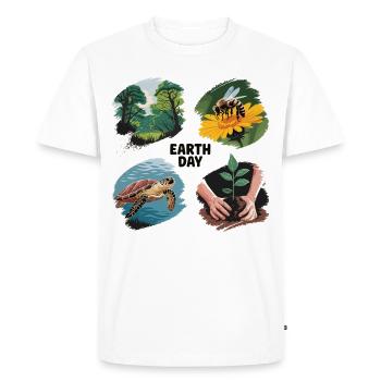 T-shirt de protection de l’environnement – Motif du Jour de la Terre - T-shirt Premium bio Homme - blanc - Devant - Nico (187cm)