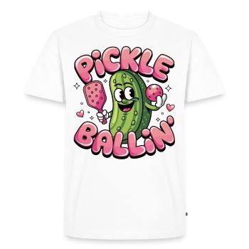 Pickleball Fun - Conception de concombre pour les joueurs - T-shirt Premium bio Homme - blanc - Devant - Nico (187cm)