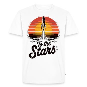 Rocket launch into space - Men's Premium Organic T-Shirt - white - Front - Nico (187cm)