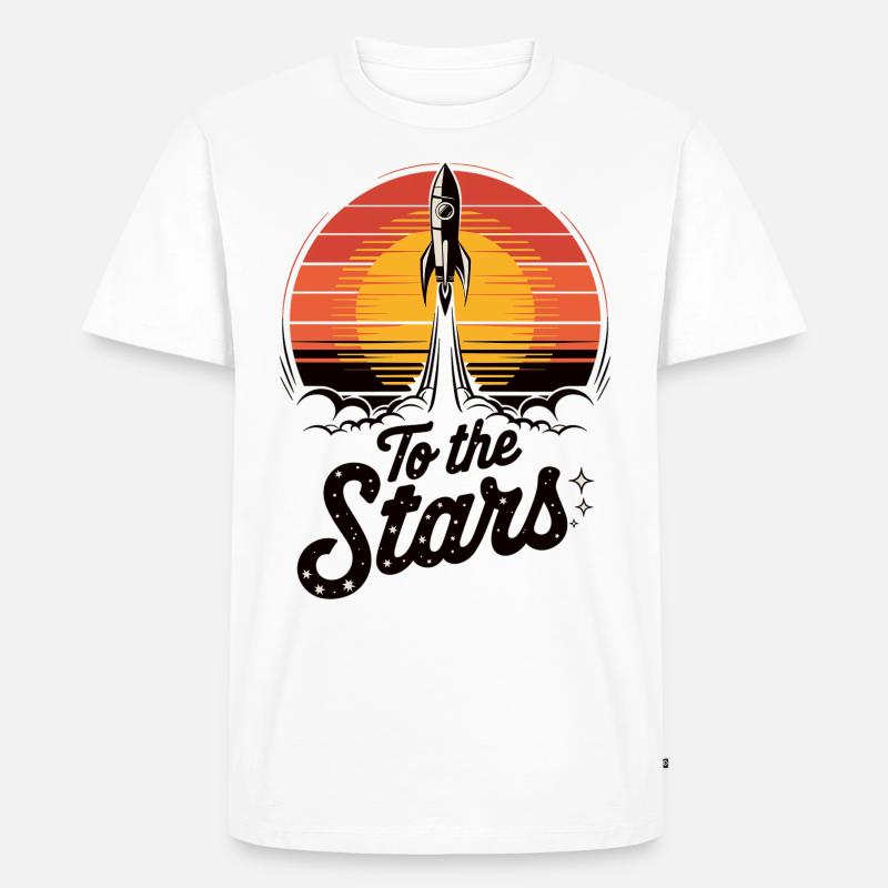 Lancement d’une fusée dans l’espace - T-shirt Premium bio Homme - blanc