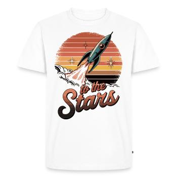 Vol vers les étoiles - T-shirt Premium bio Homme - blanc - Devant - Nico (187cm)