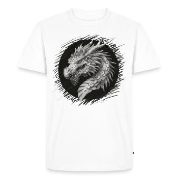 Dragon head in focus - Men's Premium Organic T-Shirt - white - Front - Nico (187cm)