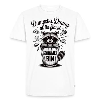 Raccoon in gourmet mode - Men's Premium Organic T-Shirt - white - Front - Nico (187cm)