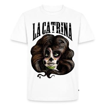 La Catrina - Men's Premium Organic T-Shirt - white - Front - Nico (187cm)